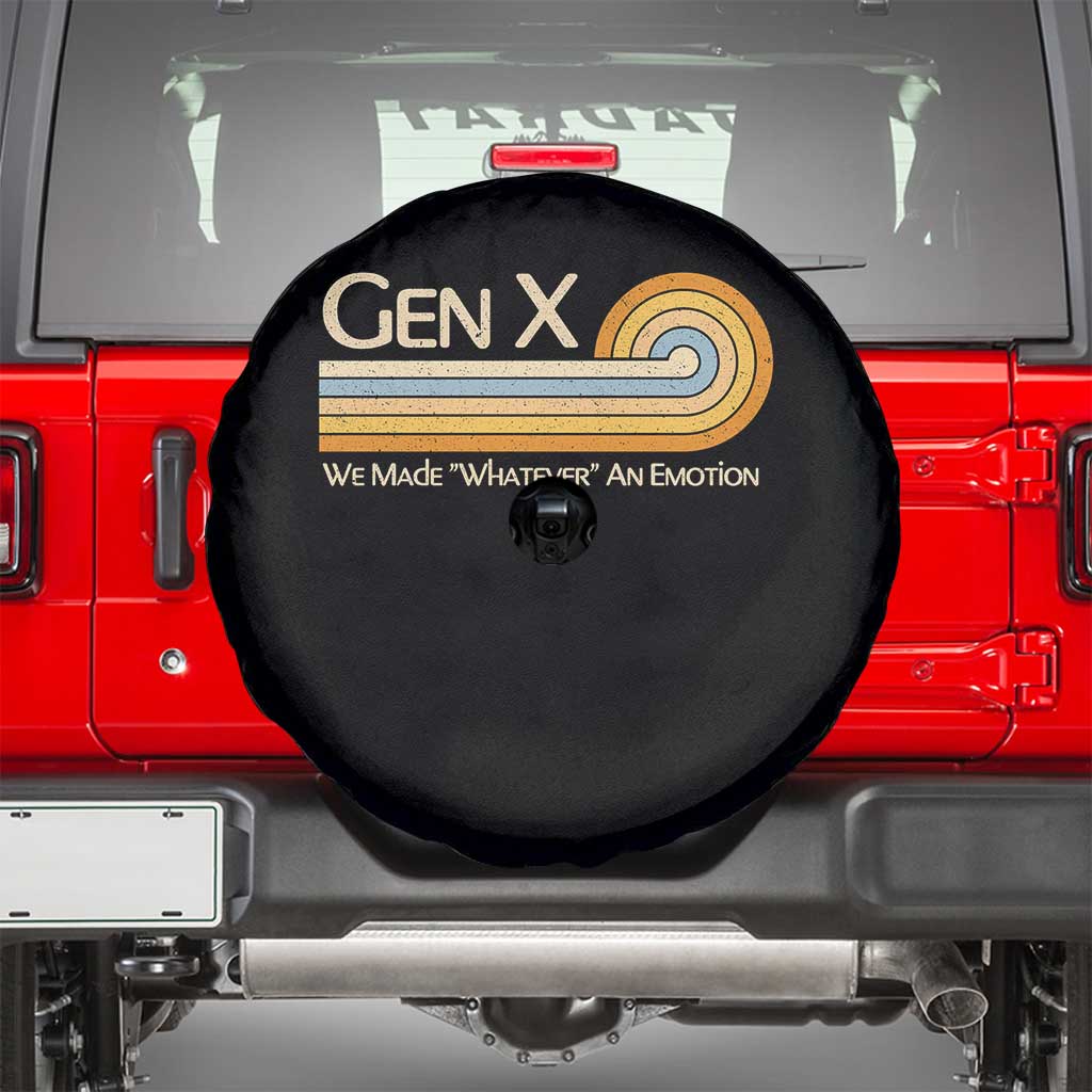 Gen X We Made Whatever An Emotion Spare Tire Cover Vintage Retro 70s Rainbow Graphic