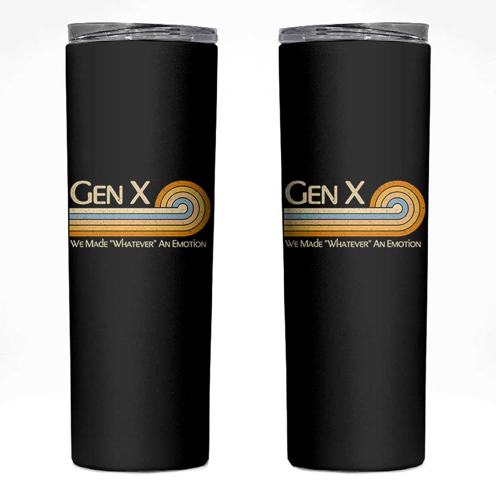 Gen X We Made Whatever An Emotion Skinny Tumbler Vintage Retro 70s Rainbow Graphic