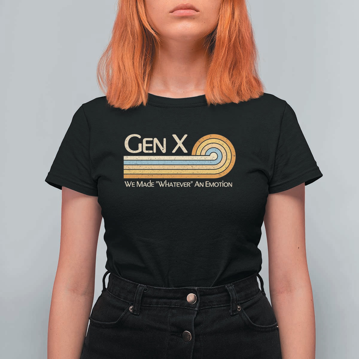 Gen X We Made Whatever An Emotion T Shirt For Women Vintage Retro 70s Rainbow Graphic