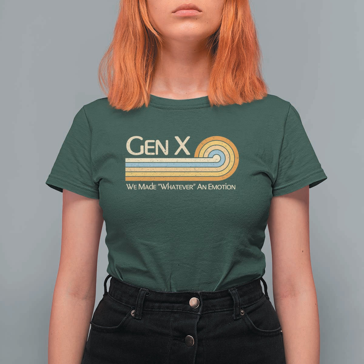 Gen X We Made Whatever An Emotion T Shirt For Women Vintage Retro 70s Rainbow Graphic