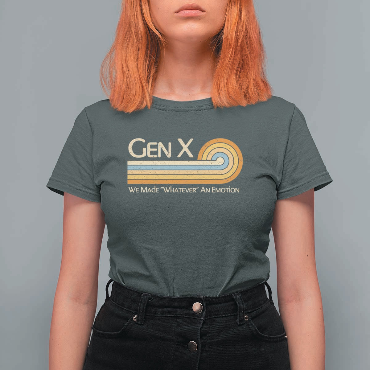 Gen X We Made Whatever An Emotion T Shirt For Women Vintage Retro 70s Rainbow Graphic