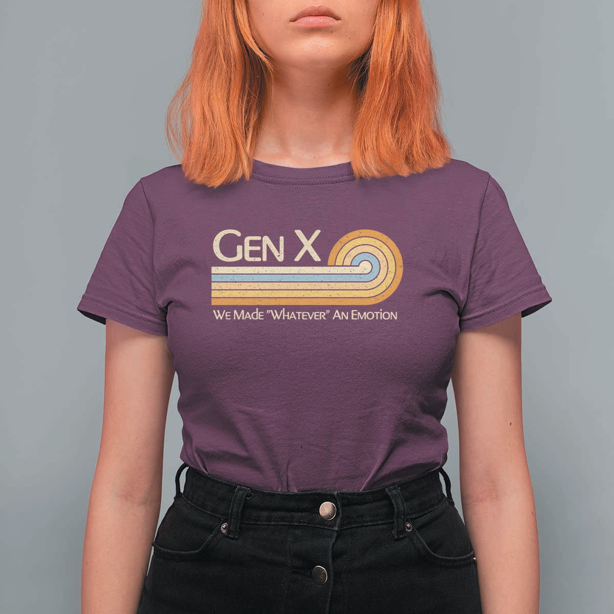 Gen X We Made Whatever An Emotion T Shirt For Women Vintage Retro 70s Rainbow Graphic