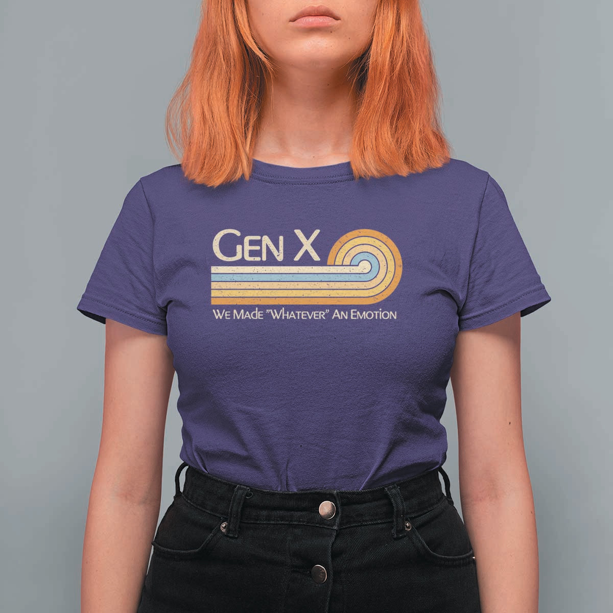 Gen X We Made Whatever An Emotion T Shirt For Women Vintage Retro 70s Rainbow Graphic