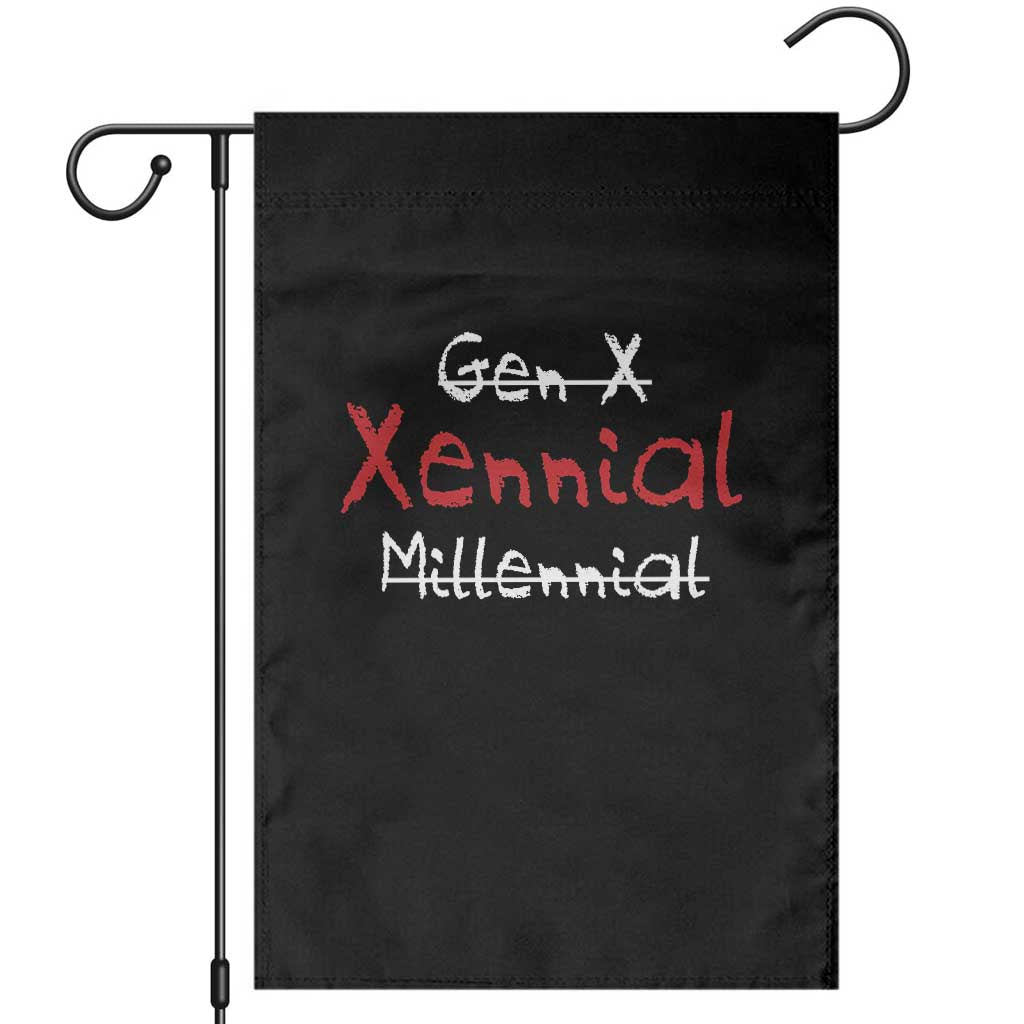 Gen X Xennial Millennial Garden Flag Micro Generation Retro Typography Graphic