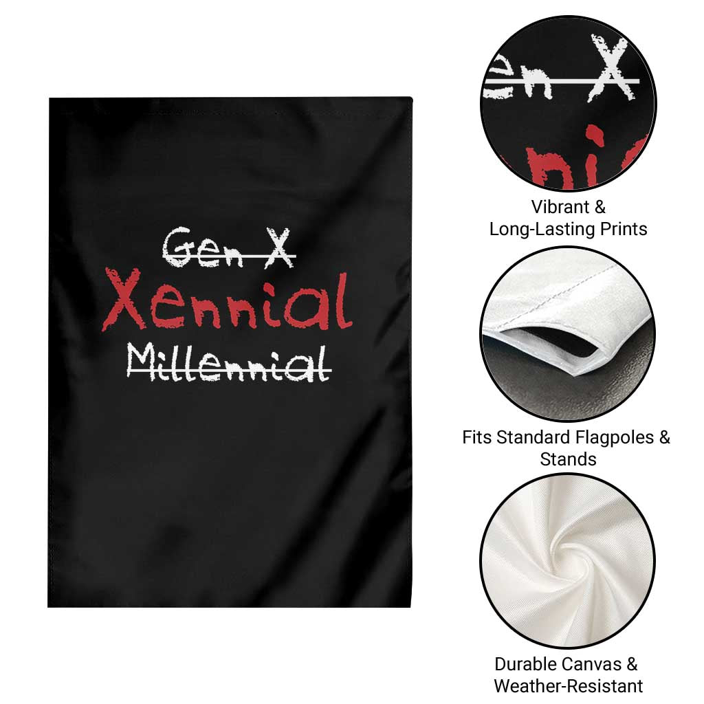 Gen X Xennial Millennial Garden Flag Micro Generation Retro Typography Graphic