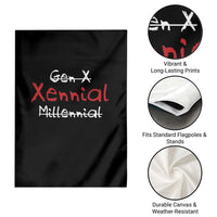 Gen X Xennial Millennial Garden Flag Micro Generation Retro Typography Graphic