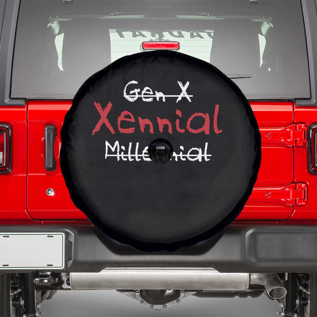 Gen X Xennial Millennial Spare Tire Cover Micro Generation Retro Typography Graphic