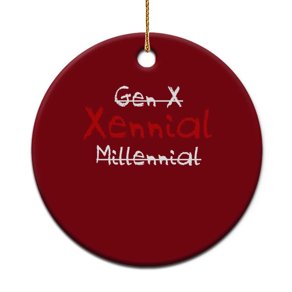 Gen X Xennial Millennial Ceramic Ornament Micro Generation Retro Typography Graphic