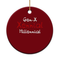 Gen X Xennial Millennial Ceramic Ornament Micro Generation Retro Typography Graphic