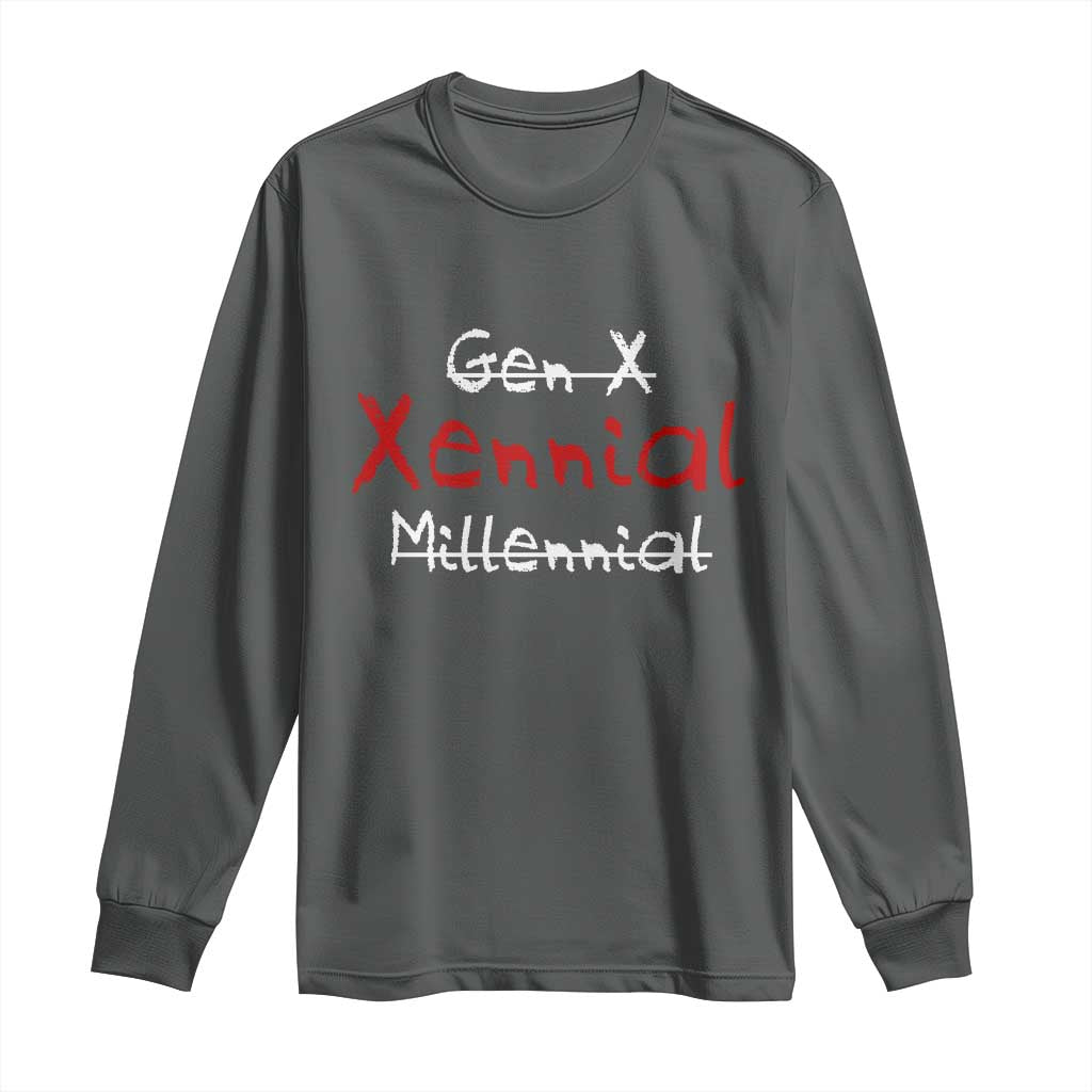 Gen X Xennial Millennial Long Sleeve Shirt Micro Generation Retro Typography Graphic