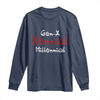 Gen X Xennial Millennial Long Sleeve Shirt Micro Generation Retro Typography Graphic