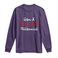 Gen X Xennial Millennial Long Sleeve Shirt Micro Generation Retro Typography Graphic