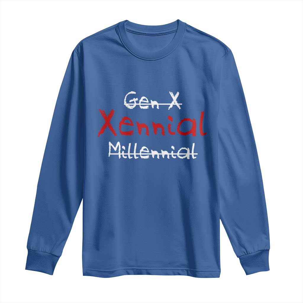 Gen X Xennial Millennial Long Sleeve Shirt Micro Generation Retro Typography Graphic