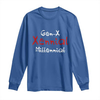 Gen X Xennial Millennial Long Sleeve Shirt Micro Generation Retro Typography Graphic