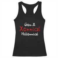 Gen X Xennial Millennial Racerback Tank Top Micro Generation Retro Typography Graphic