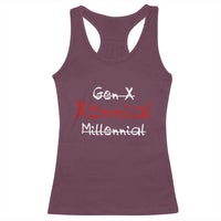Gen X Xennial Millennial Racerback Tank Top Micro Generation Retro Typography Graphic
