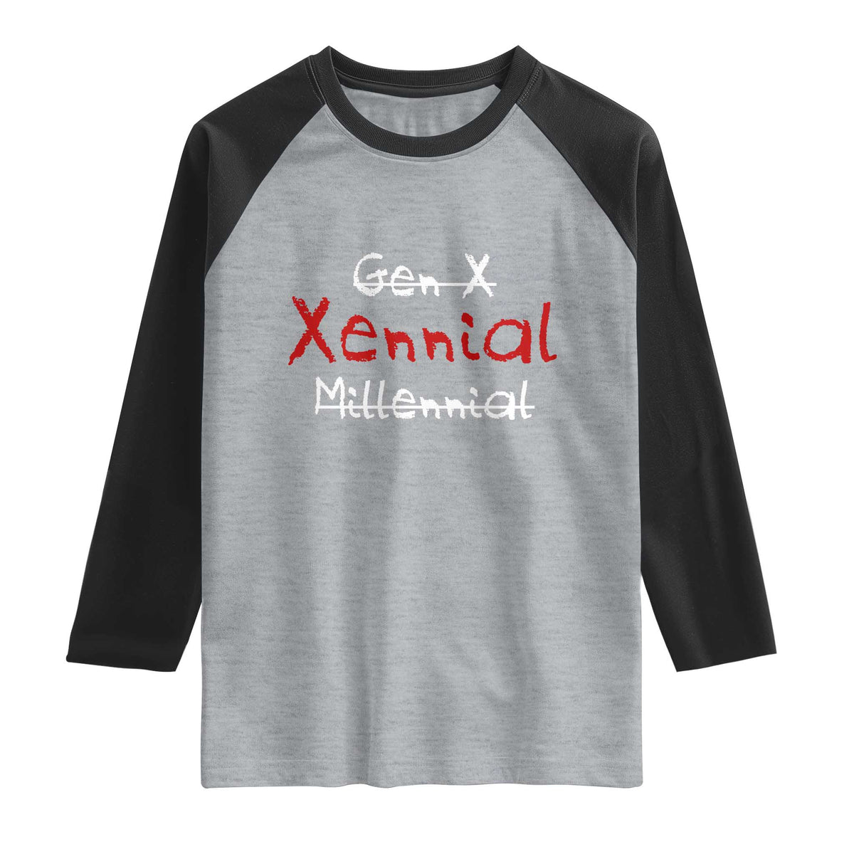 Gen X Xennial Millennial Raglan Shirt Micro Generation Retro Typography Graphic