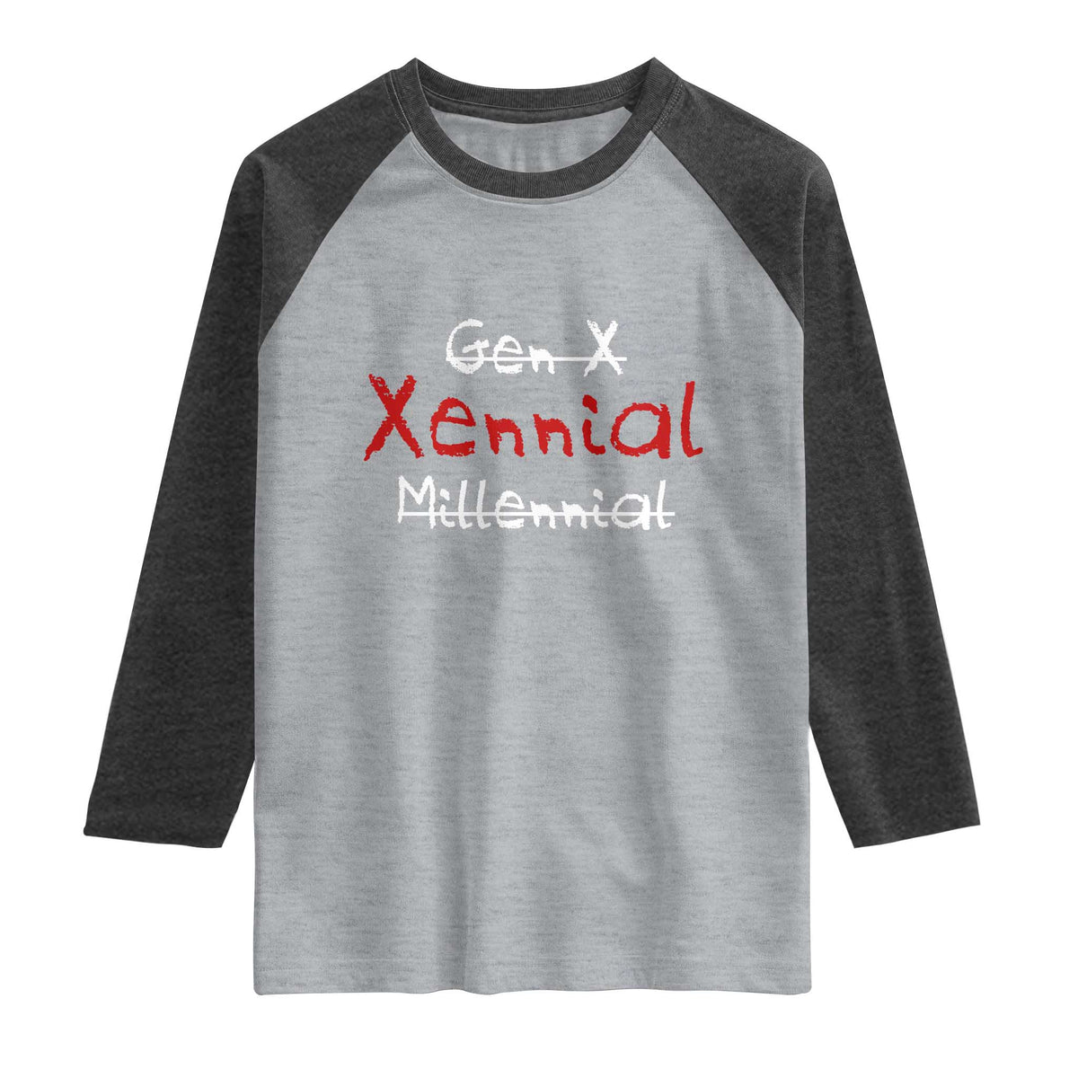 Gen X Xennial Millennial Raglan Shirt Micro Generation Retro Typography Graphic