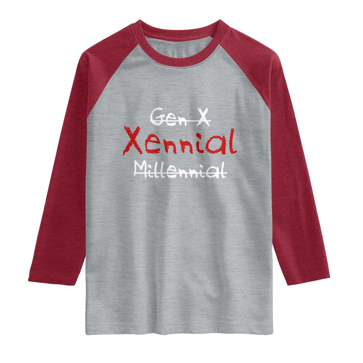 Gen X Xennial Millennial Raglan Shirt Micro Generation Retro Typography Graphic