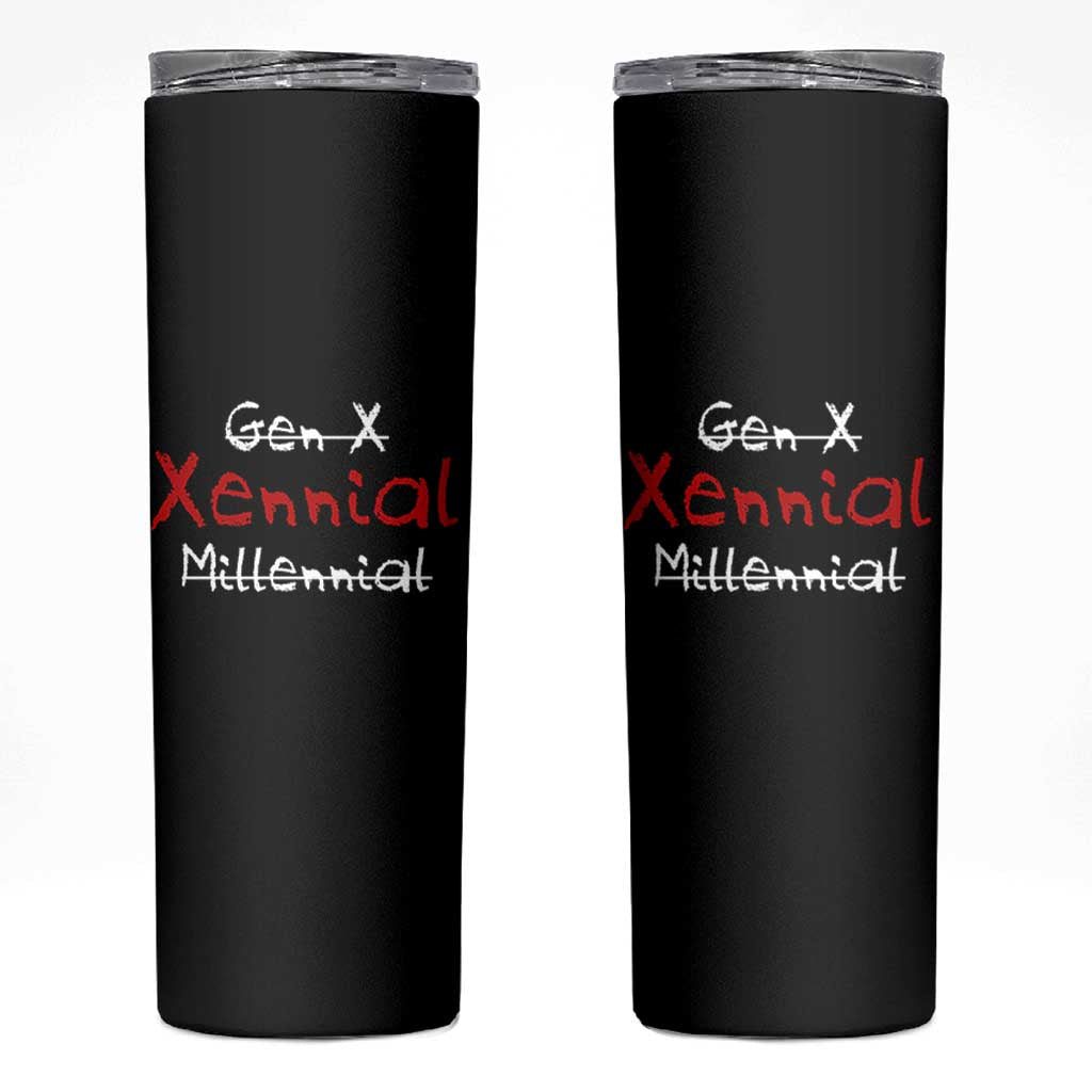 Gen X Xennial Millennial Skinny Tumbler Micro Generation Retro Typography Graphic