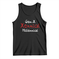 Gen X Xennial Millennial Tank Top Micro Generation Retro Typography Graphic