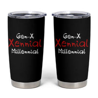Gen X Xennial Millennial Tumbler Cup Micro Generation Retro Typography Graphic