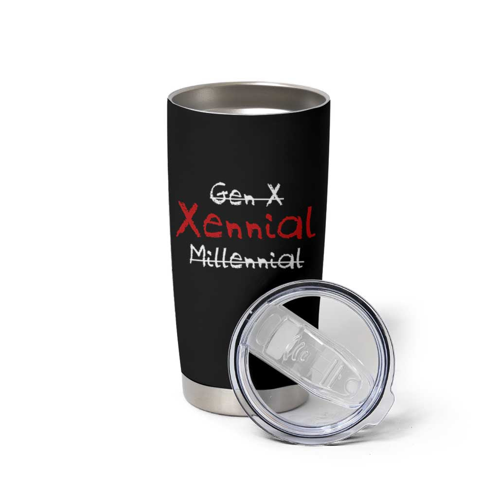 Gen X Xennial Millennial Tumbler Cup Micro Generation Retro Typography Graphic