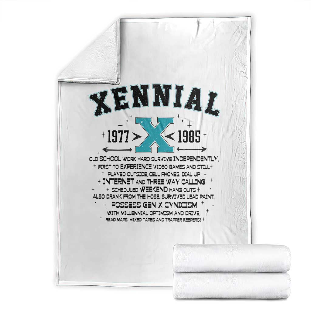 Xennial Definition 1977 to 1985 Throw Blanket Vintage Dictionary Style Graphic