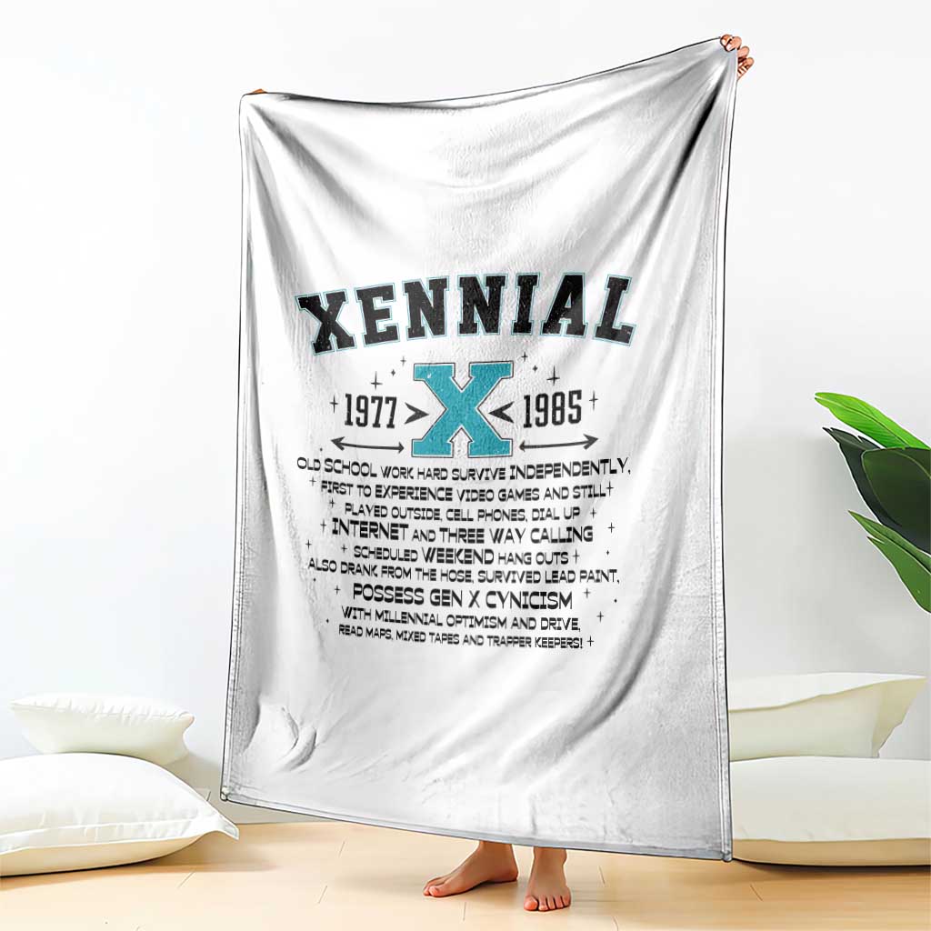 Xennial Definition 1977 to 1985 Throw Blanket Vintage Dictionary Style Graphic