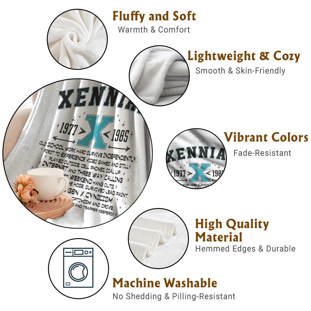 Xennial Definition 1977 to 1985 Throw Blanket Vintage Dictionary Style Graphic