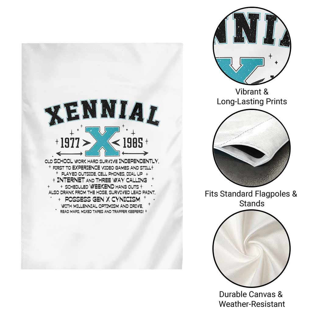 Xennial Definition 1977 to 1985 Garden Flag Vintage Dictionary Style Graphic