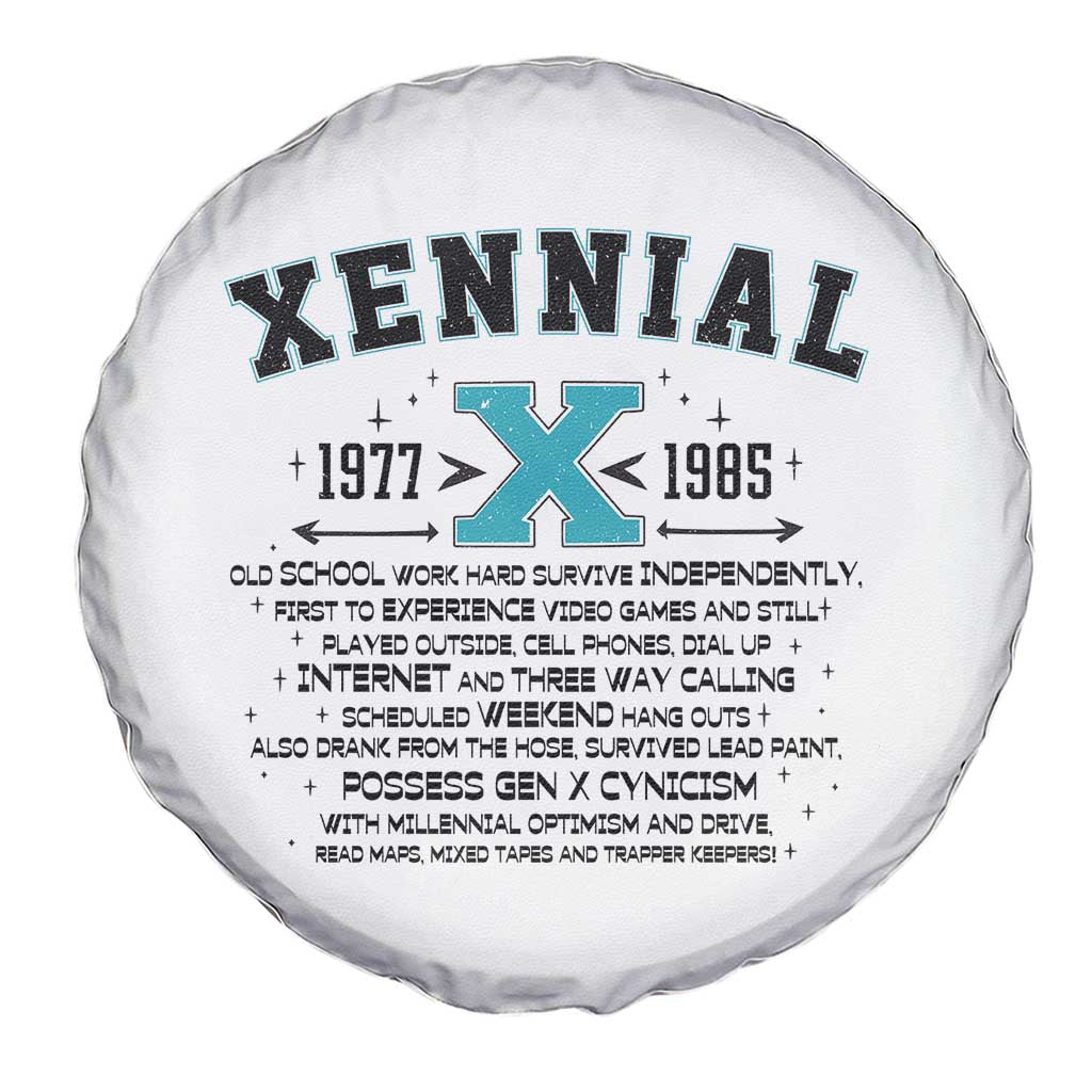 Xennial Definition 1977 to 1985 Spare Tire Cover Vintage Dictionary Style Graphic