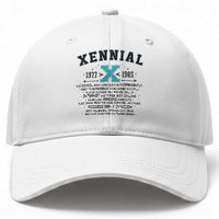 Xennial Definition 1977 to 1985 Baseball Cap Vintage Dictionary Style Graphic