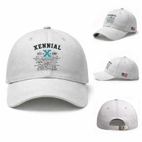 Xennial Definition 1977 to 1985 Baseball Cap Vintage Dictionary Style Graphic