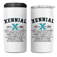 Xennial Definition 1977 to 1985 4 in 1 Can Cooler Tumbler Vintage Dictionary Style Graphic