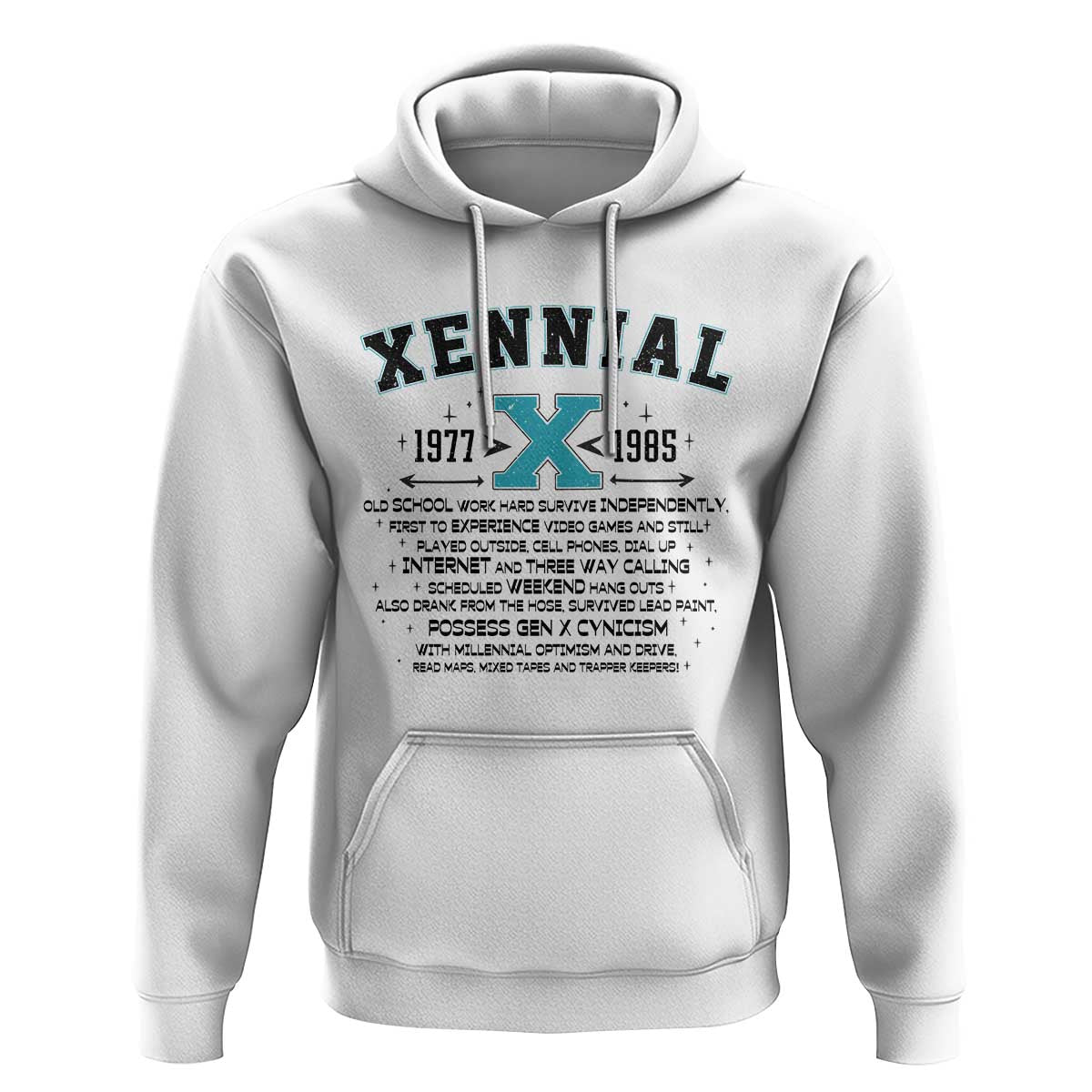 Xennial Definition 1977 to 1985 Hoodie Vintage Dictionary Style Graphic