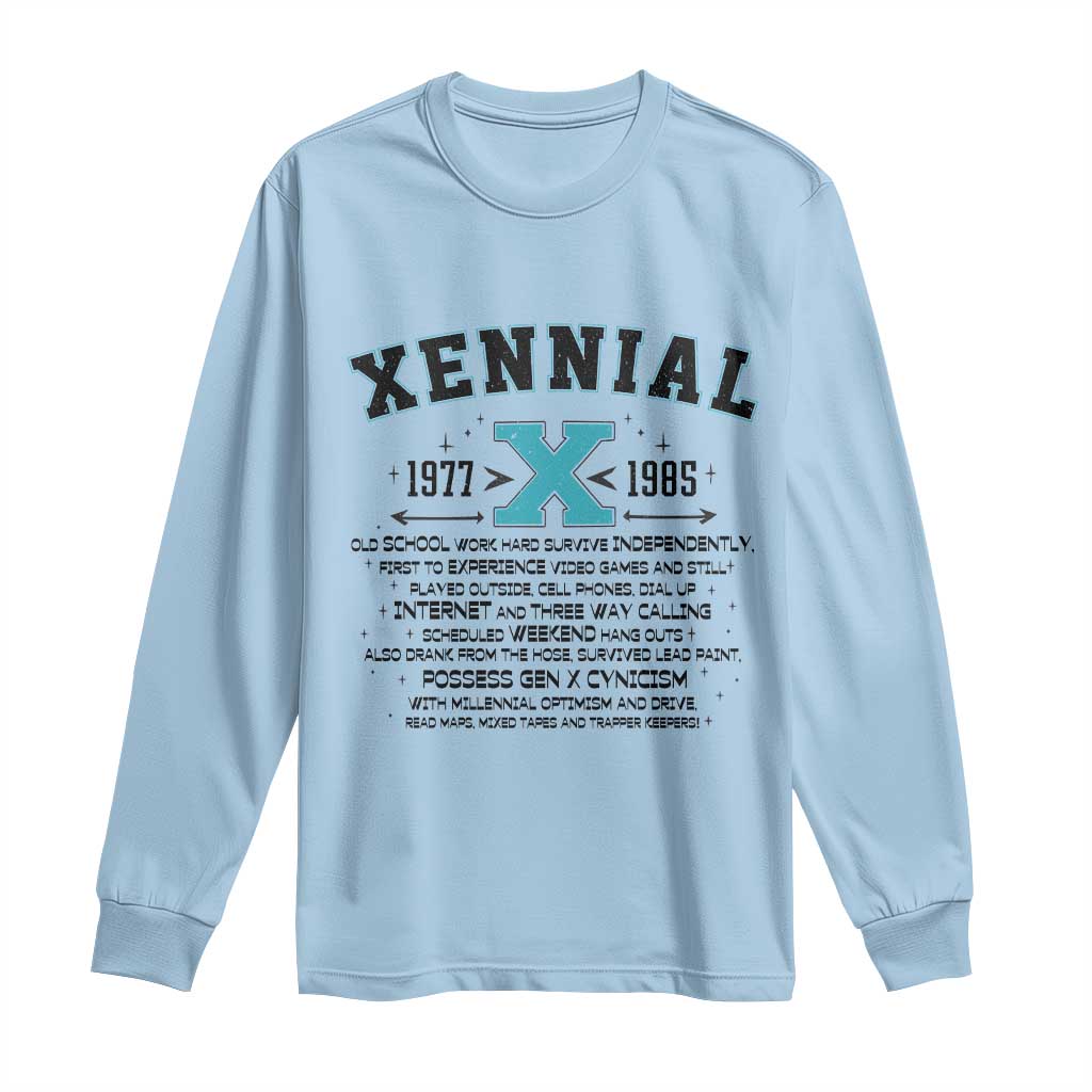 Xennial Definition 1977 to 1985 Long Sleeve Shirt Vintage Dictionary Style Graphic