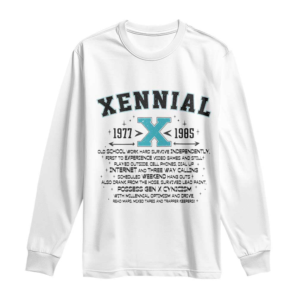Xennial Definition 1977 to 1985 Long Sleeve Shirt Vintage Dictionary Style Graphic