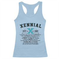 Xennial Definition 1977 to 1985 Racerback Tank Top Vintage Dictionary Style Graphic