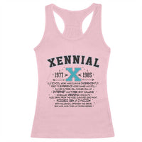 Xennial Definition 1977 to 1985 Racerback Tank Top Vintage Dictionary Style Graphic