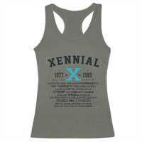Xennial Definition 1977 to 1985 Racerback Tank Top Vintage Dictionary Style Graphic