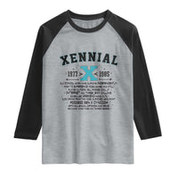 Xennial Definition 1977 to 1985 Raglan Shirt Vintage Dictionary Style Graphic