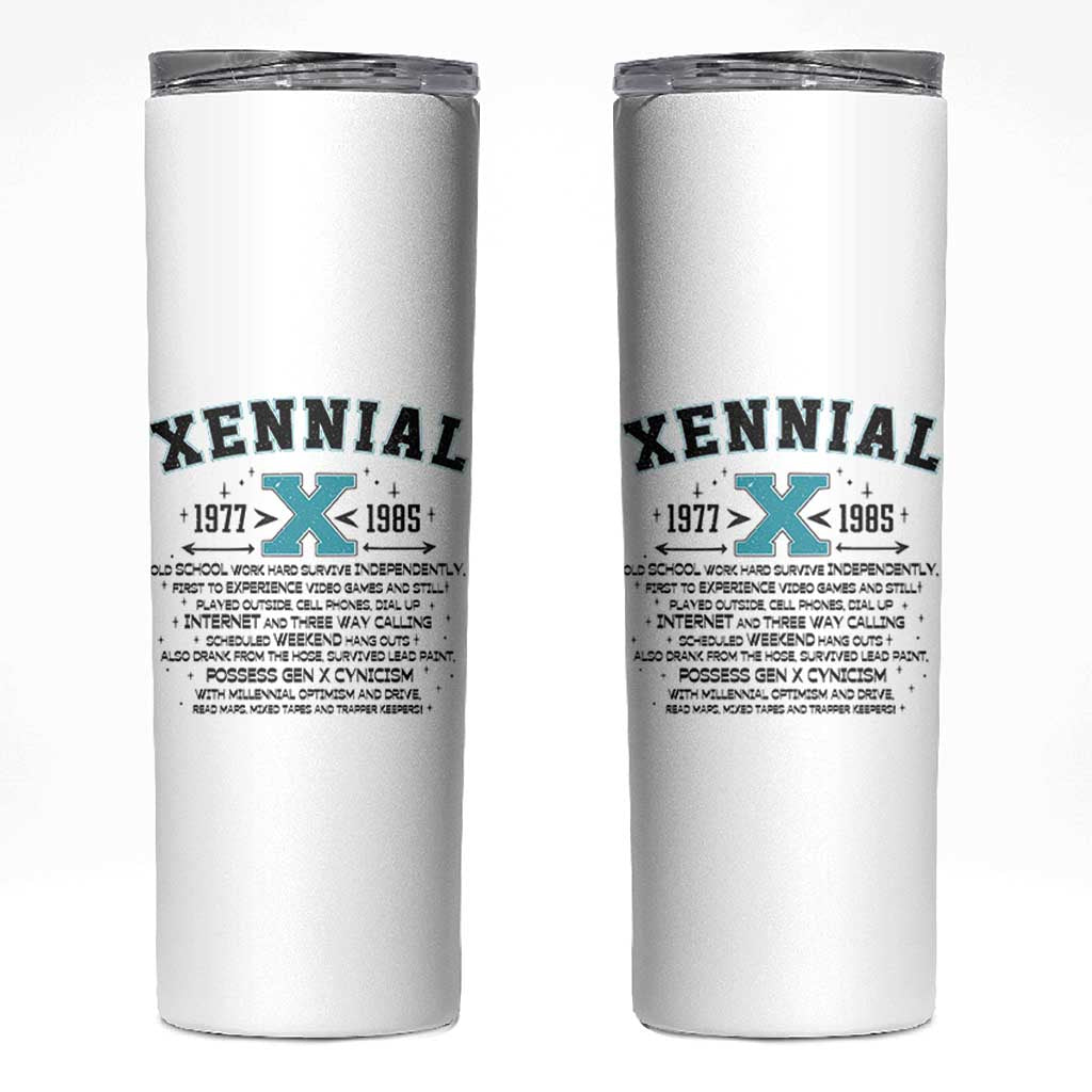 Xennial Definition 1977 to 1985 Skinny Tumbler Vintage Dictionary Style Graphic
