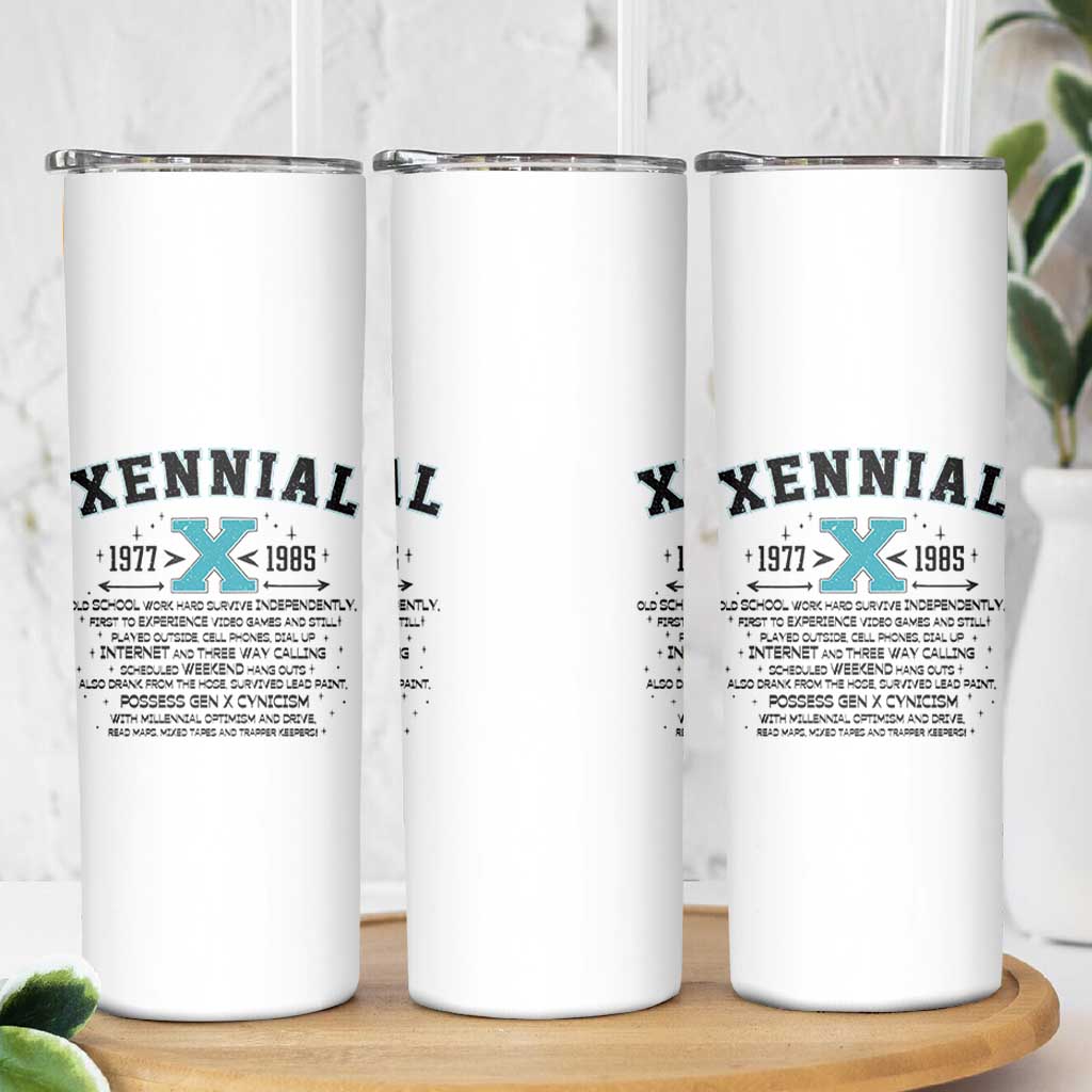 Xennial Definition 1977 to 1985 Skinny Tumbler Vintage Dictionary Style Graphic