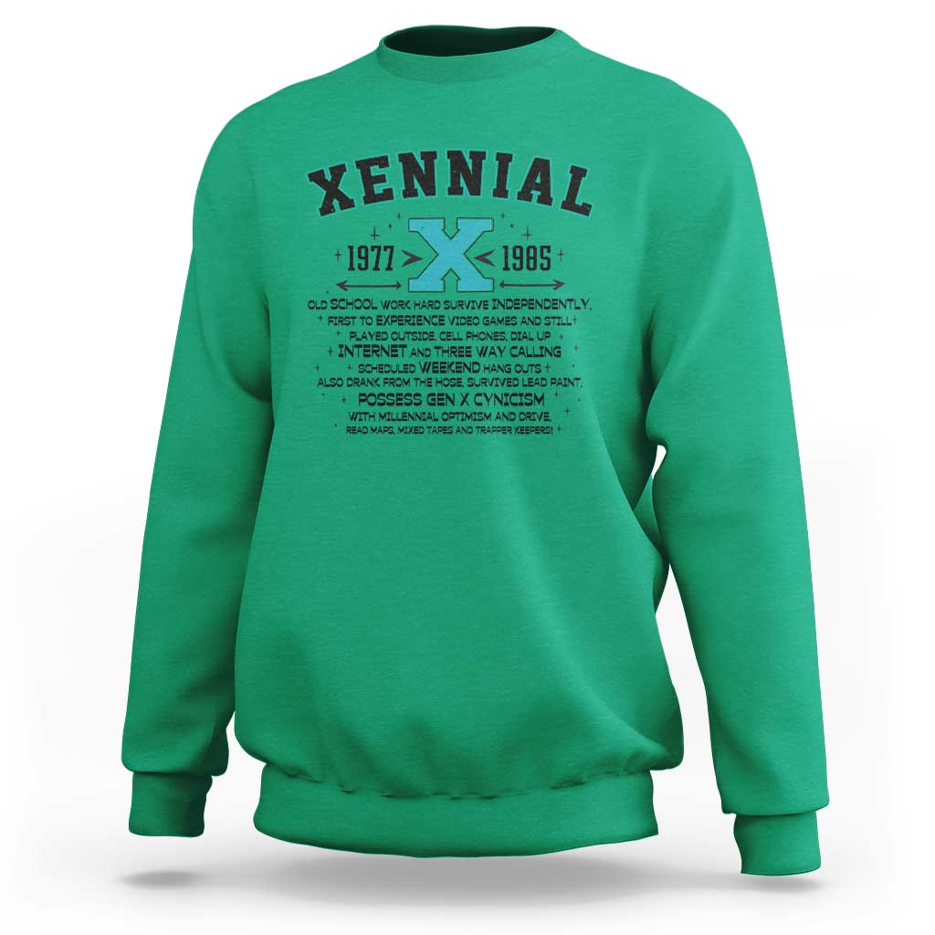 Xennial Definition 1977 to 1985 Sweatshirt Vintage Dictionary Style Graphic