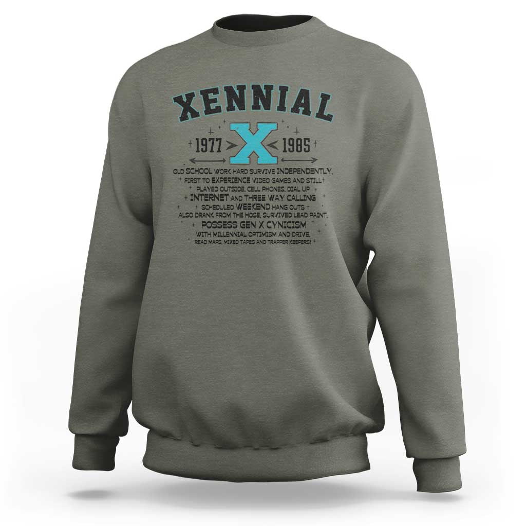 Xennial Definition 1977 to 1985 Sweatshirt Vintage Dictionary Style Graphic