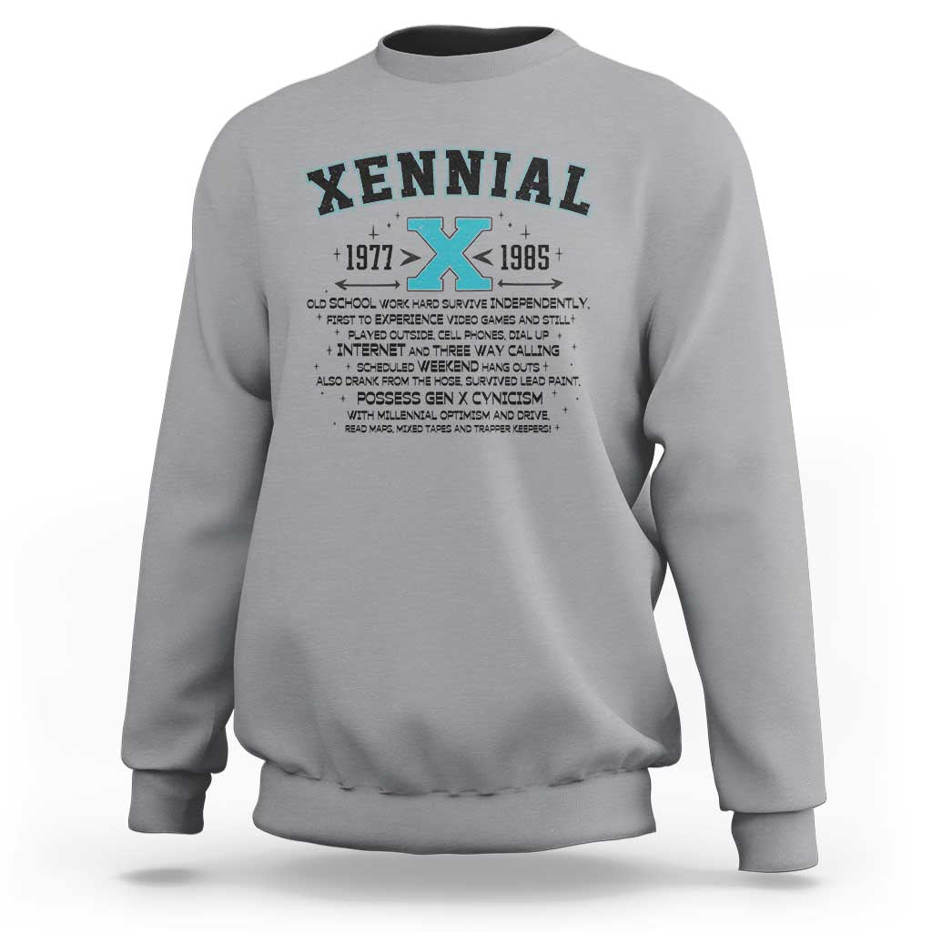 Xennial Definition 1977 to 1985 Sweatshirt Vintage Dictionary Style Graphic