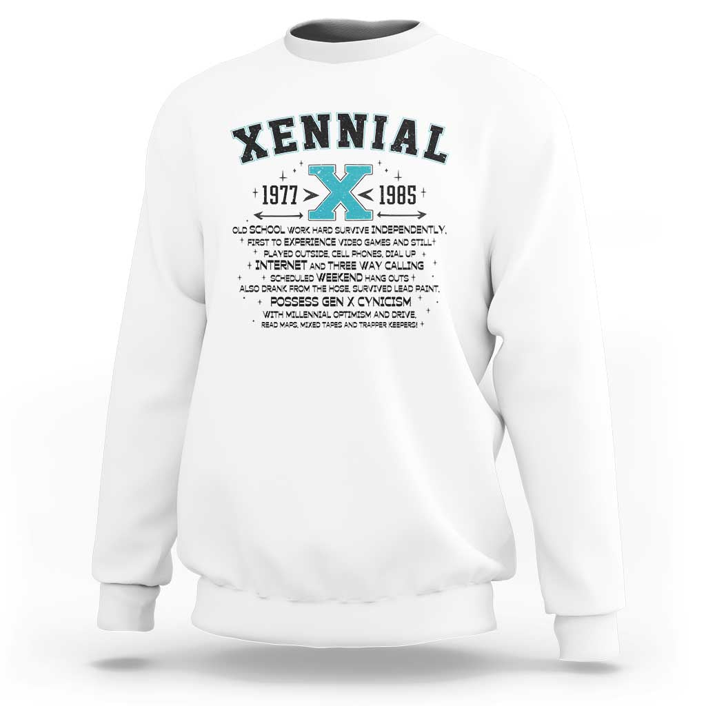 Xennial Definition 1977 to 1985 Sweatshirt Vintage Dictionary Style Graphic