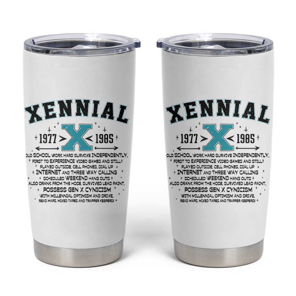 Xennial Definition 1977 to 1985 Tumbler Cup Vintage Dictionary Style Graphic