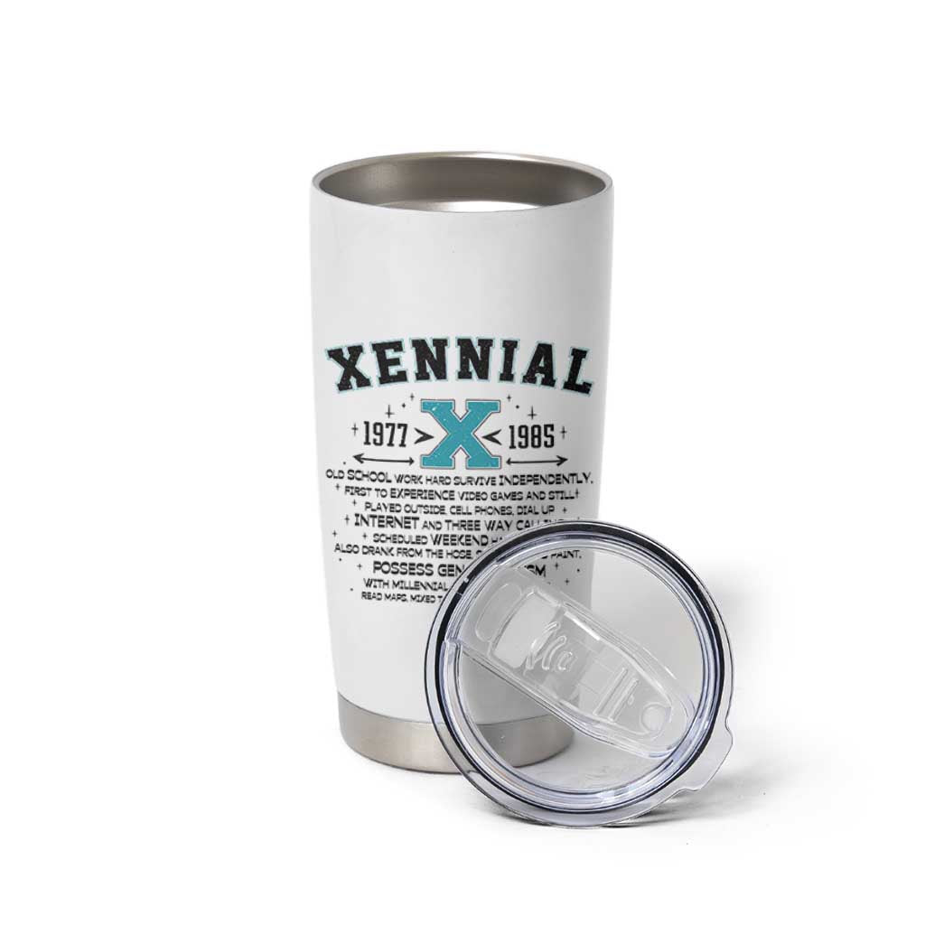 Xennial Definition 1977 to 1985 Tumbler Cup Vintage Dictionary Style Graphic